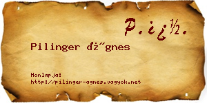 Pilinger Ágnes névjegykártya